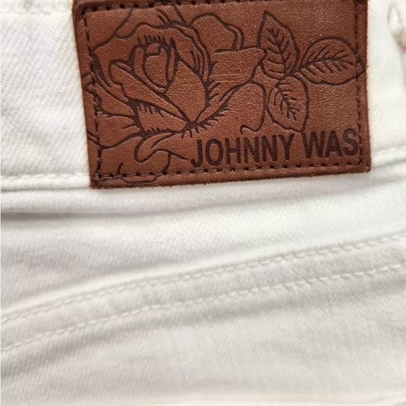 Johnny Was Pashmina White Eyelet Jeans Sz 28 - Picture 4 of 6
